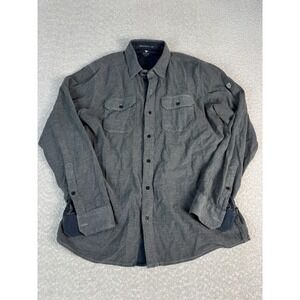 Kuhl Shirt Mens Medium Gray Solid Long Sleeve Button Up Cotton Tencel Casual